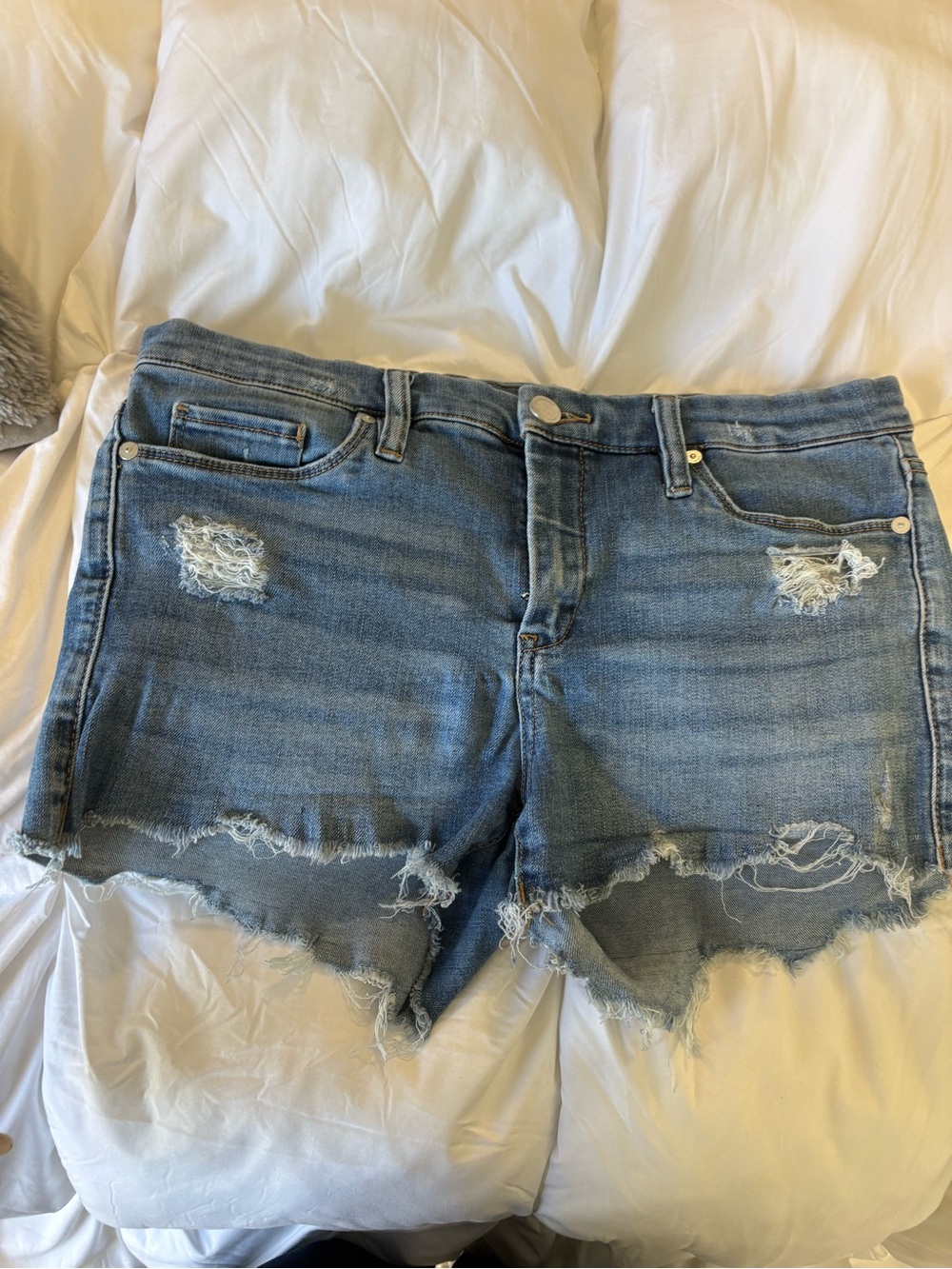 Blank NYC Light Blue Distressed Denim Shorts